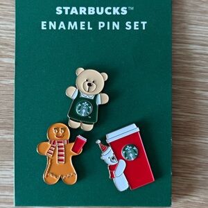 Starbucks Green Holiday Pin Set